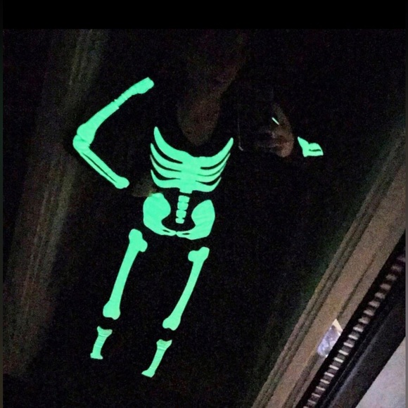 Leg Avenue Women's Glow in The Dark Skeleton Bodysuit Sexy Halloween Costume NEW - Picture 10 of 14